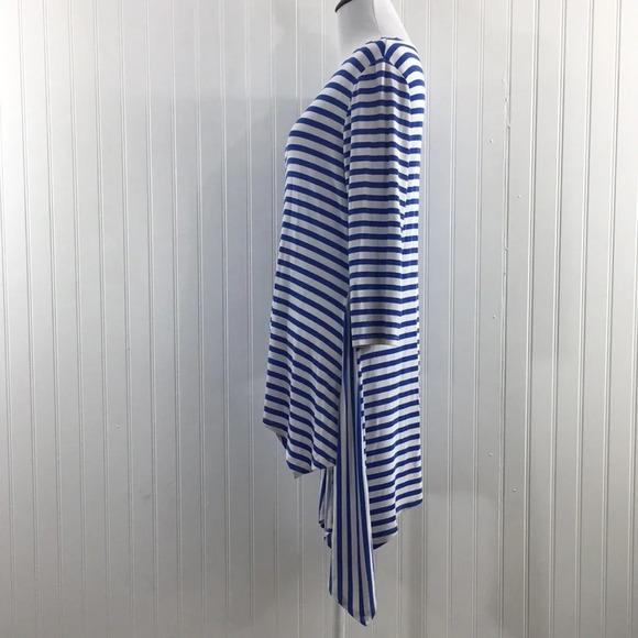 Chicos Travelers Classic Blue White Stripe Top Womens 0 Small 4 3/4 Sleeve Tunic - Picture 5 of 12